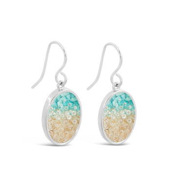 Sandrop Earrings - Large - Diamond & Turquoise Gradient