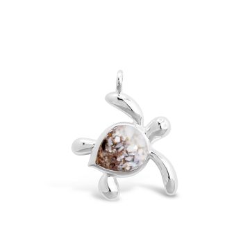 Turtle Charm - Dune Silver - Mother of Pearl Gradient