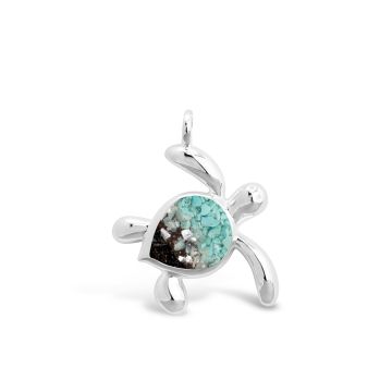 Turtle Charm - Dune Silver - Ocean Gradient