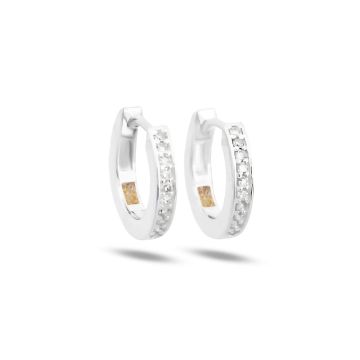 Diamond Hoop Earrings 10mm - Sterling