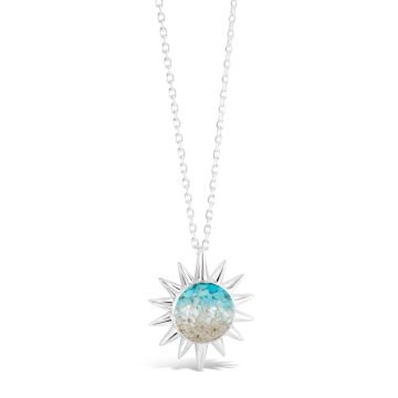 The Sun Necklace - Short - Dune Silver - Ocean Gradient