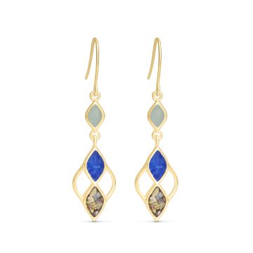 Tidepoint Triple Drop Earrings - 14k Gold Vermeil