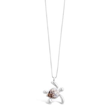 Turtle Necklace - Dune Silver - Mother of Pearl Gradient