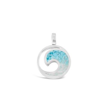 Wave Charm - Dune Silver - Turquoise Gradient