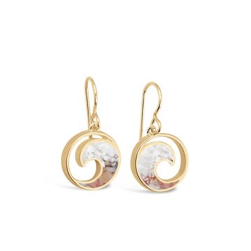Wave Drop Earrings - Dune Gold - Mother of Pearl Gradient
