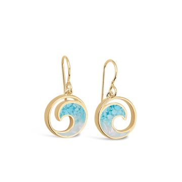 Wave Drop Earrings - Dune Gold - Turquoise Gradient