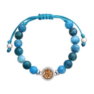 Beaded Bracelet Adjustable - Round - Apatite