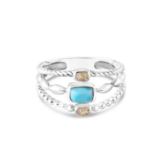 Boho Ring Larimar and Sand