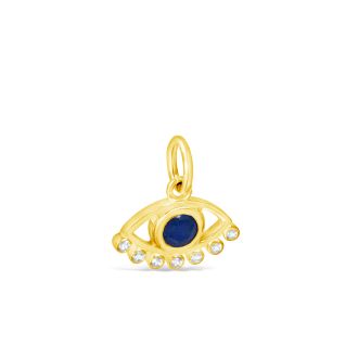 Collectible Travel Treasures Sapphire Evil Eye - 14k Gold Vermeil
