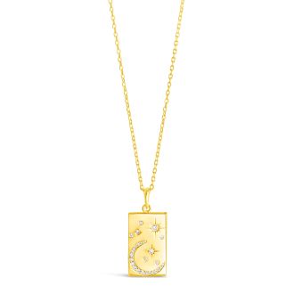 Cosmos Rectangle Pendant by Camille Kostek - 14k Gold Vermeil