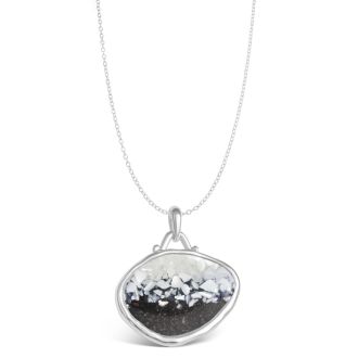 Lagoon Necklace - Dune Silver - Mother of Pearl Gradient - Adjustable Cable Chain