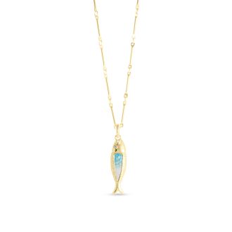 Minnow Necklace - Dune Gold - Turquoise Gradient