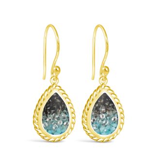 Modern Mermaid Earrings by Captain Kate - 14k Gold Vermeil - Diamond & Turquoise Gradient