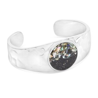 BC - Round Hammered Cuff - Abalone Gradient