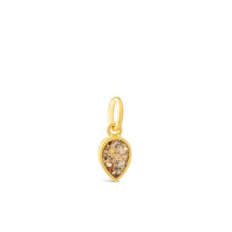 Collectible Travel Treasures Customizable Inverted Teardrop Charm - 14k Gold Vermeil