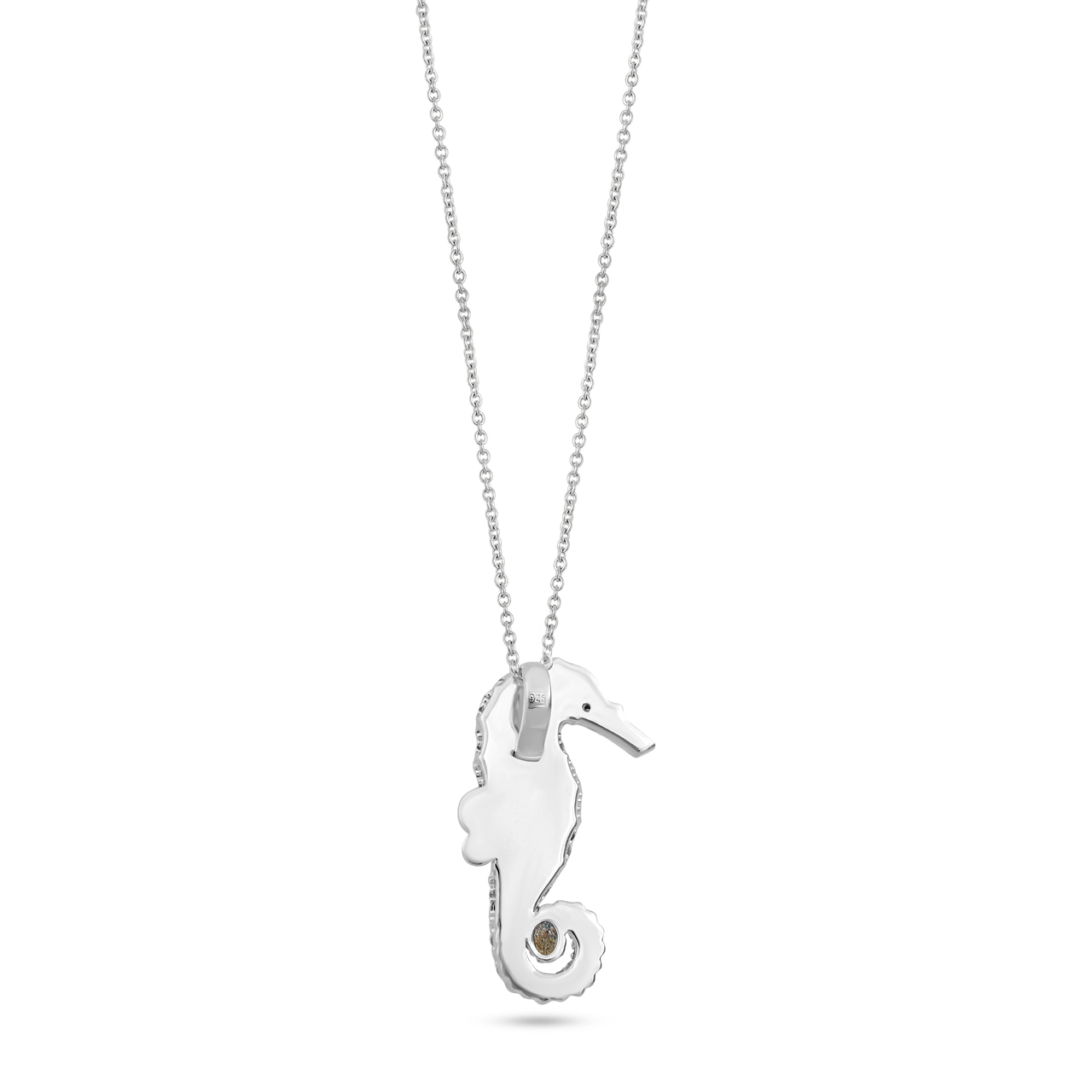 Diamond Seahorse Necklace - Sterling