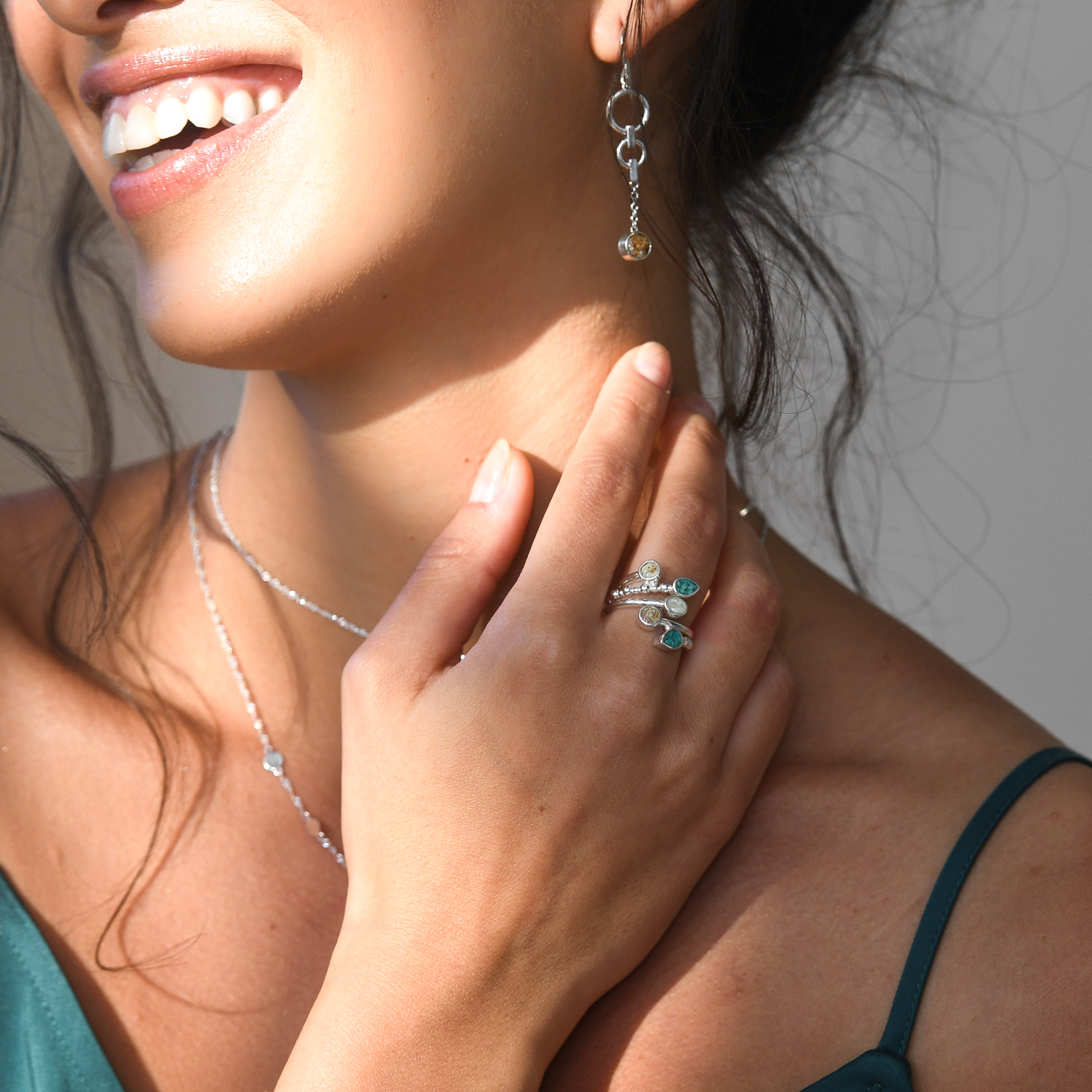 Five Element Organic Cocktail Ring | Sterling Silver, Unique Cocktail Rings