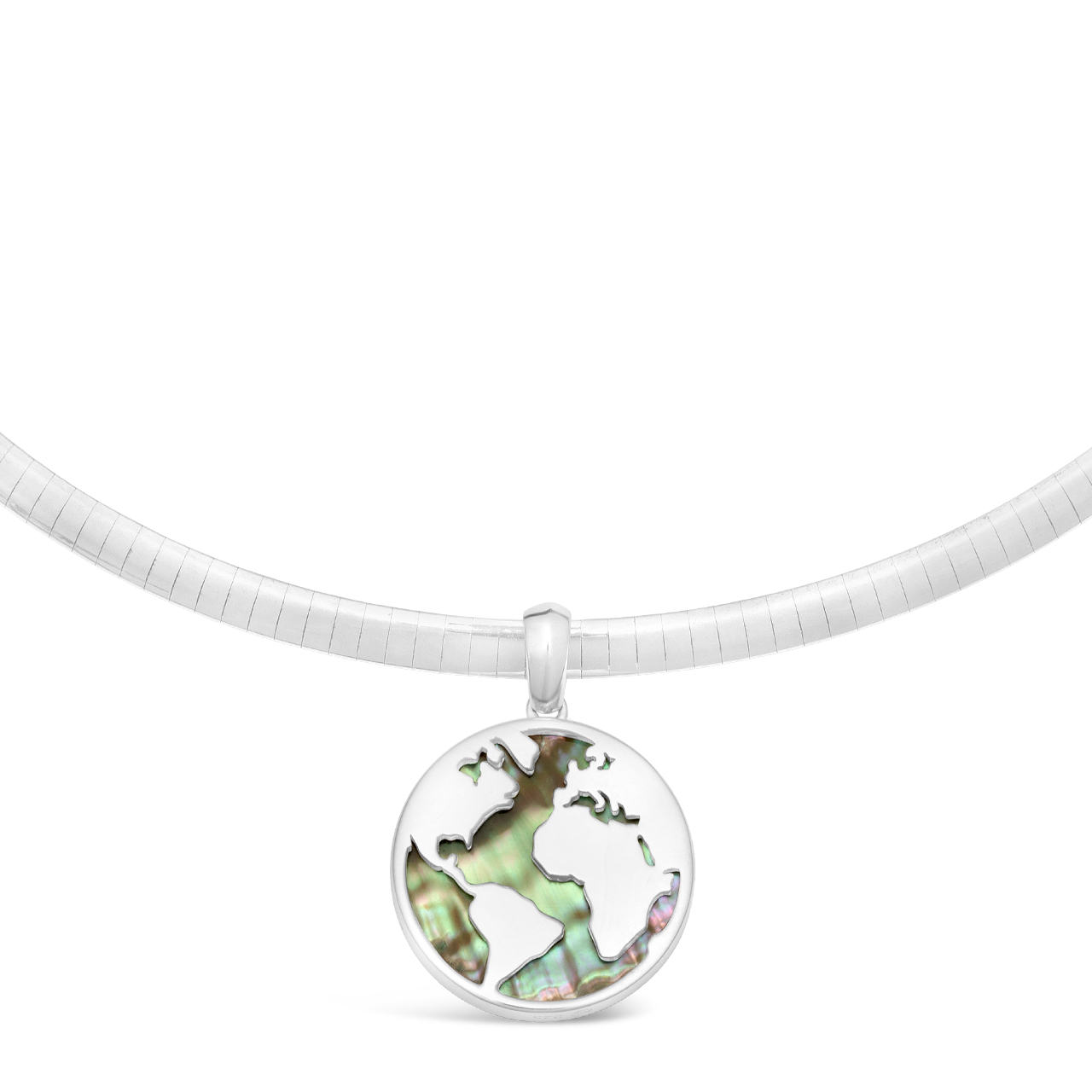 Globe World Traveler Necklace By Christine Kesteloo - Abalone