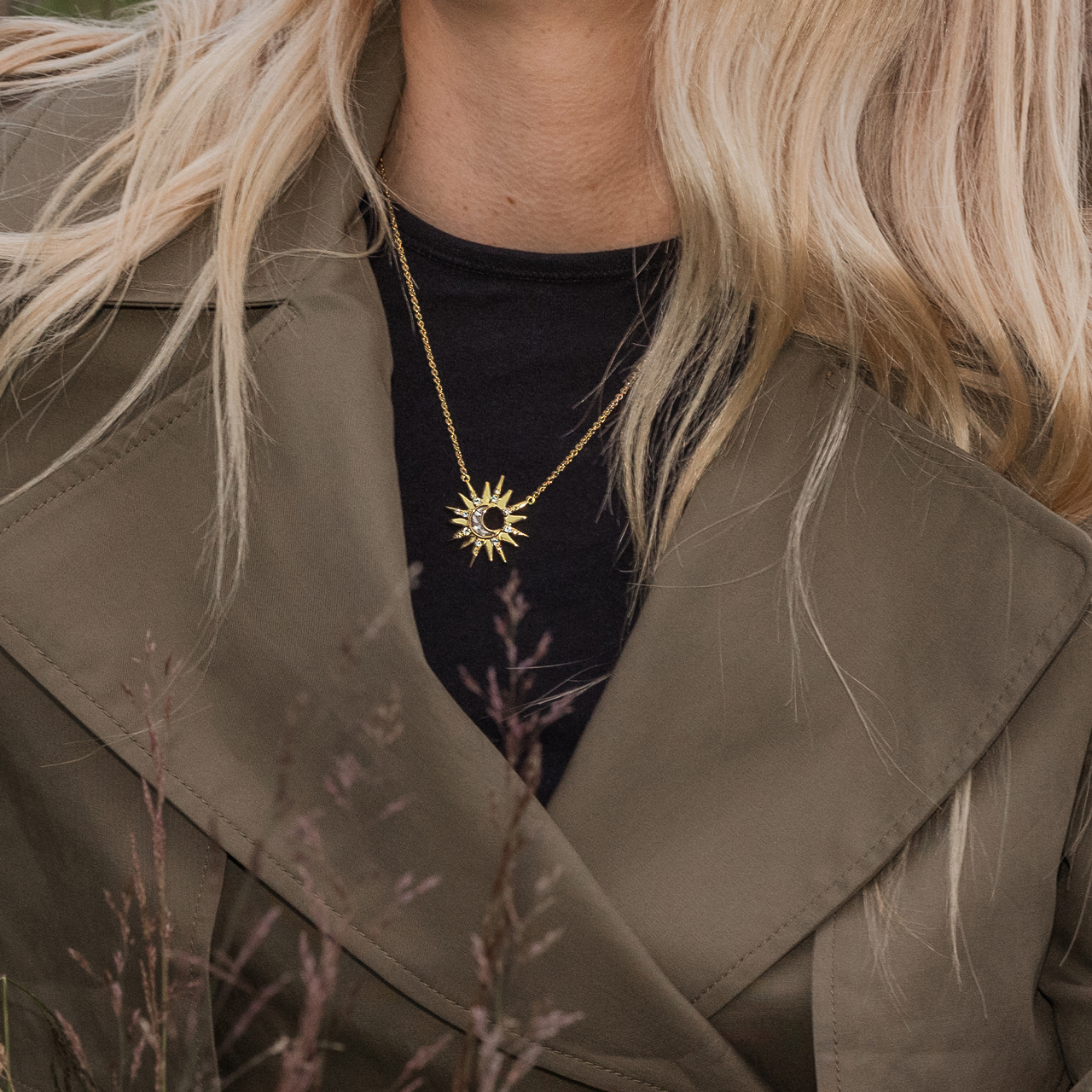 Luna Beam Necklace by Camille Kostek - 14k Gold Vermeil