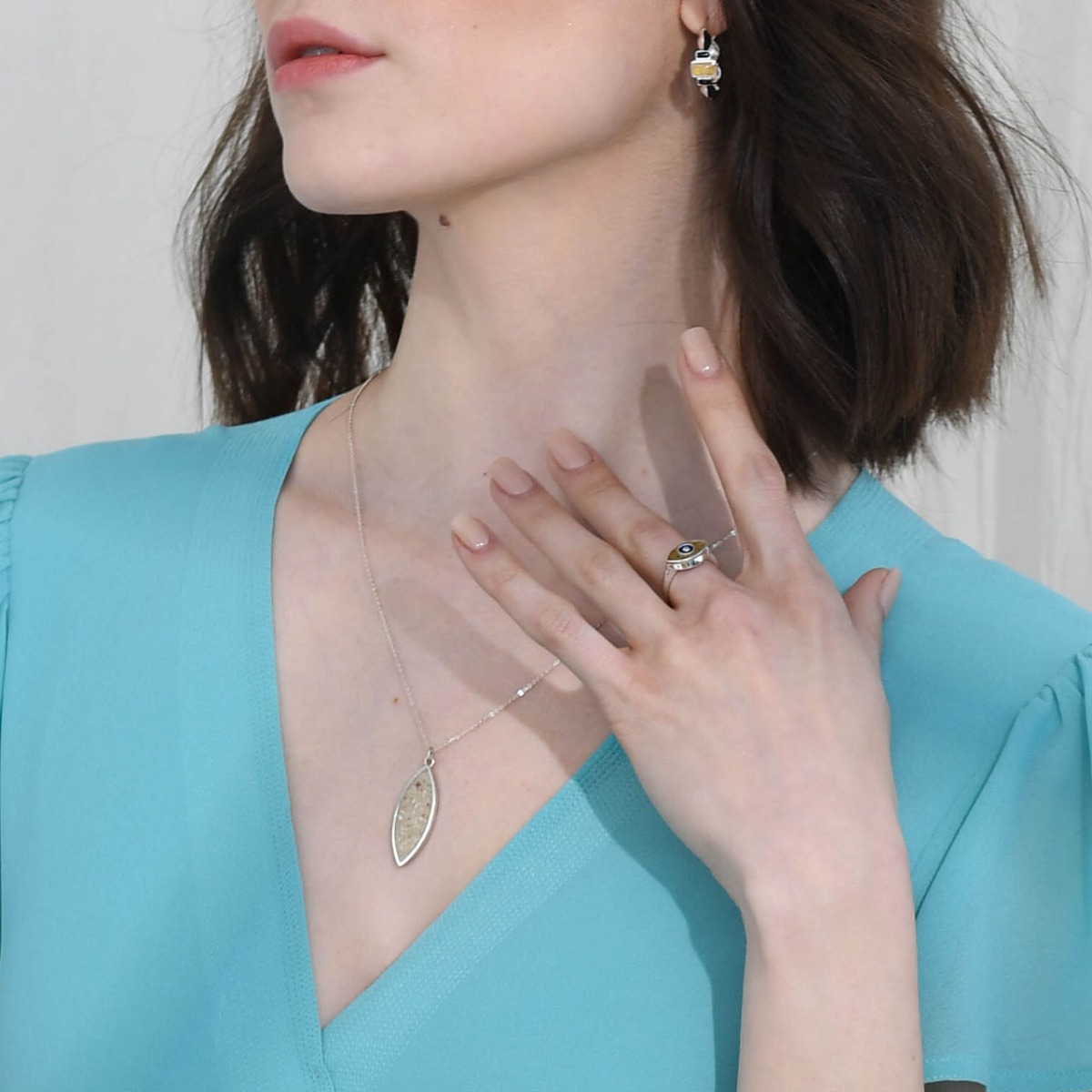 Luxe Marquise Necklace | Sterling Silver | Personalized | Experiencial Dune Jewelry