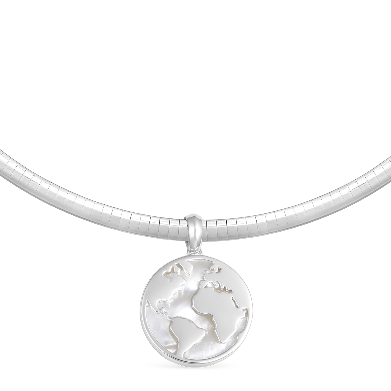Globe World Traveler Necklace By Christine Kesteloo - Mother of Pearl