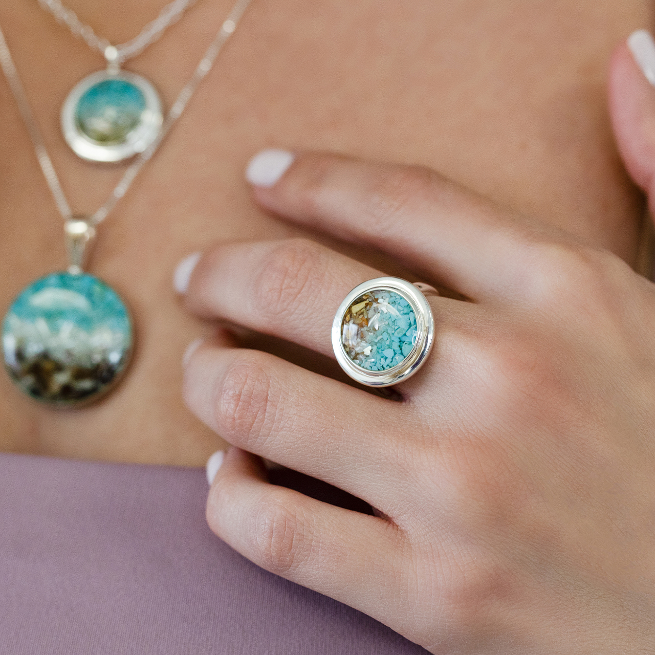 Neptune Cocktail Ring - Ocean Gradient
