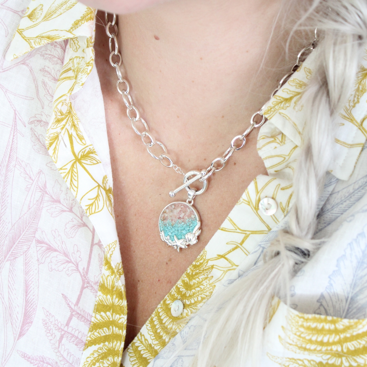 Seaside Necklace - Dune Silver - Ocean Gradient