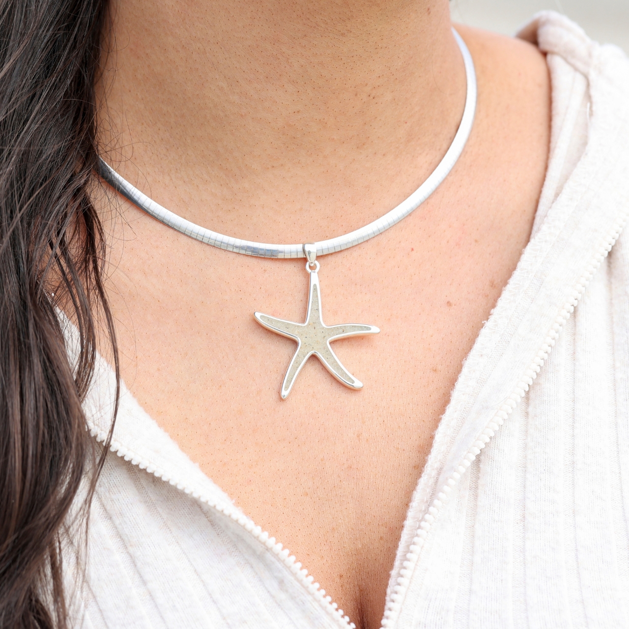 Starfish Necklace - Dune Silver