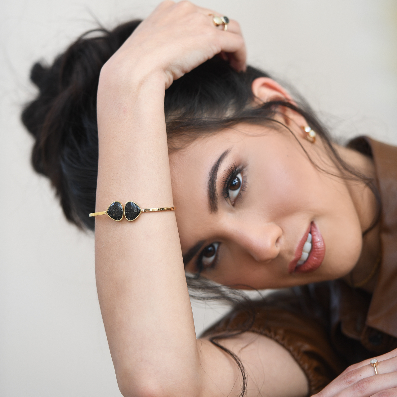 Teardrop Bangle - Gold made with Santorini, Greece