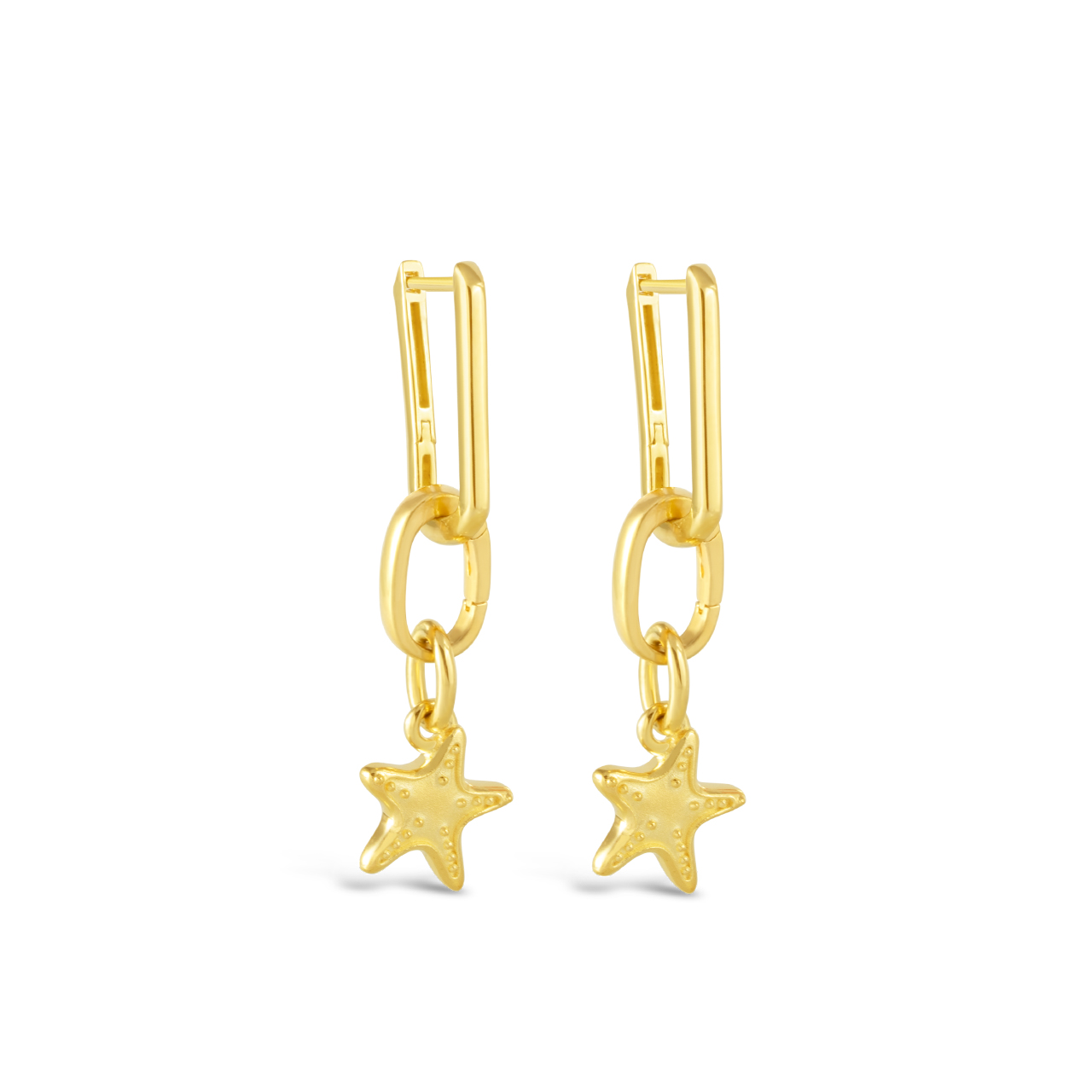 Collectible Travel Treasures Charm Holder Earrings - 14k Gold Vermeil